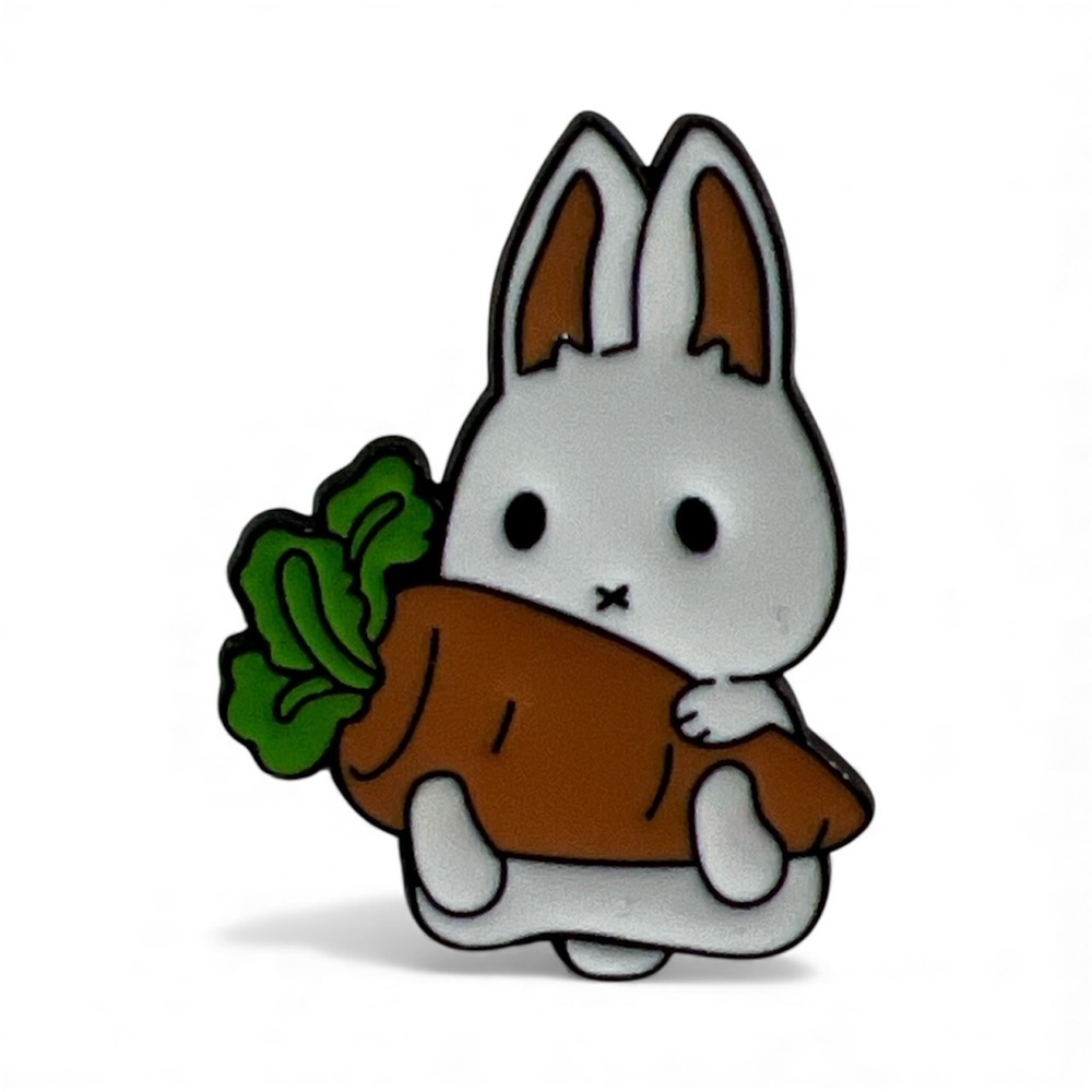 Bunny & Carrot Enamel Pin – Cute Rabbit Design – NWT